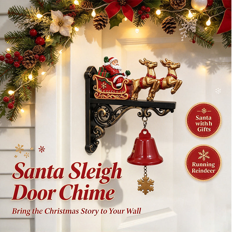 Santa Sleigh Decor with Bell