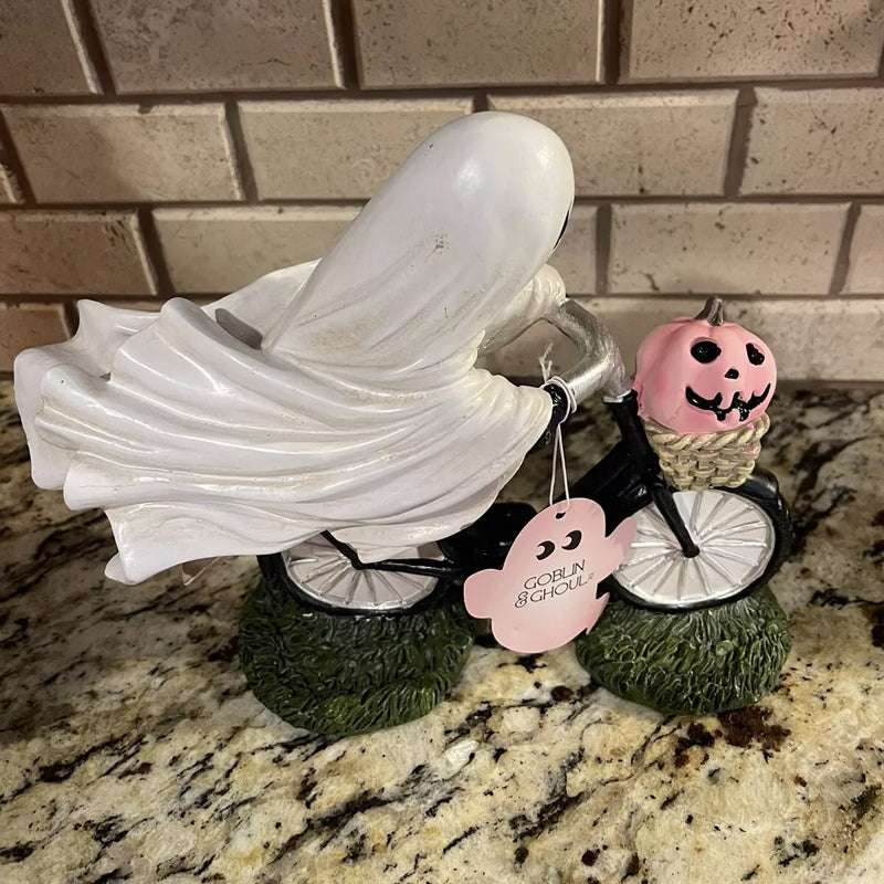 Cute Ghost Biker Figurine