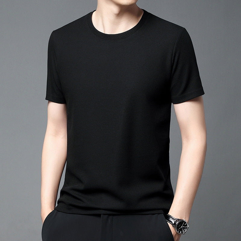 Waffle Woven Ice Silk Breathable T-Shirt