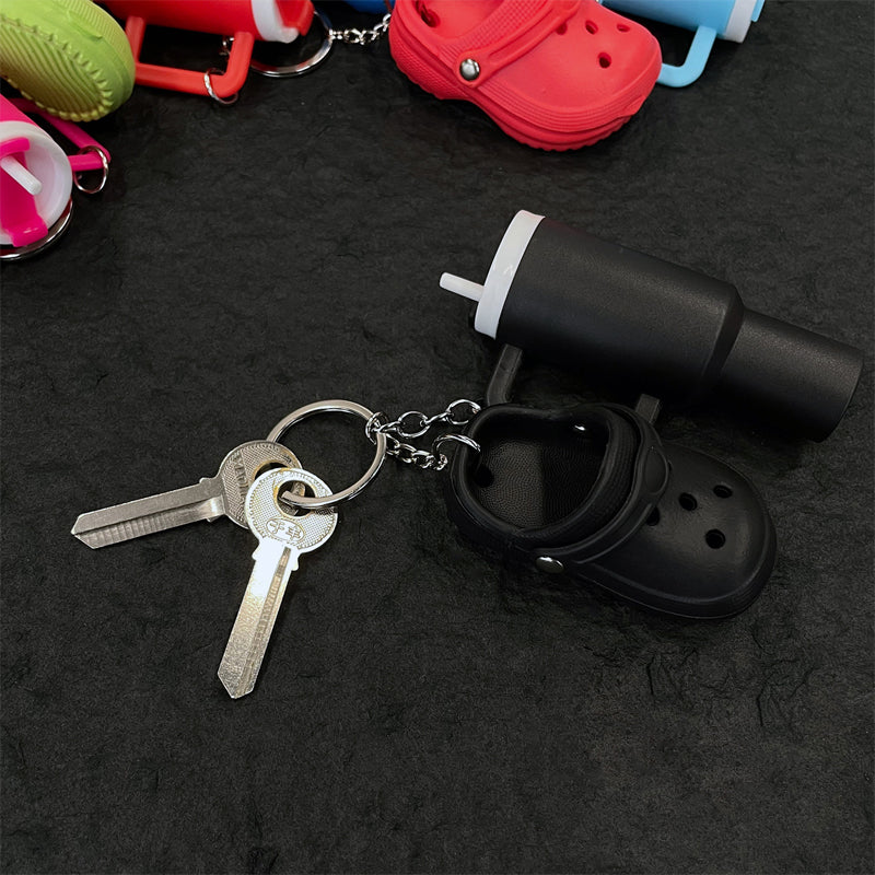 Ice Cup+Hole Shoe Keychain