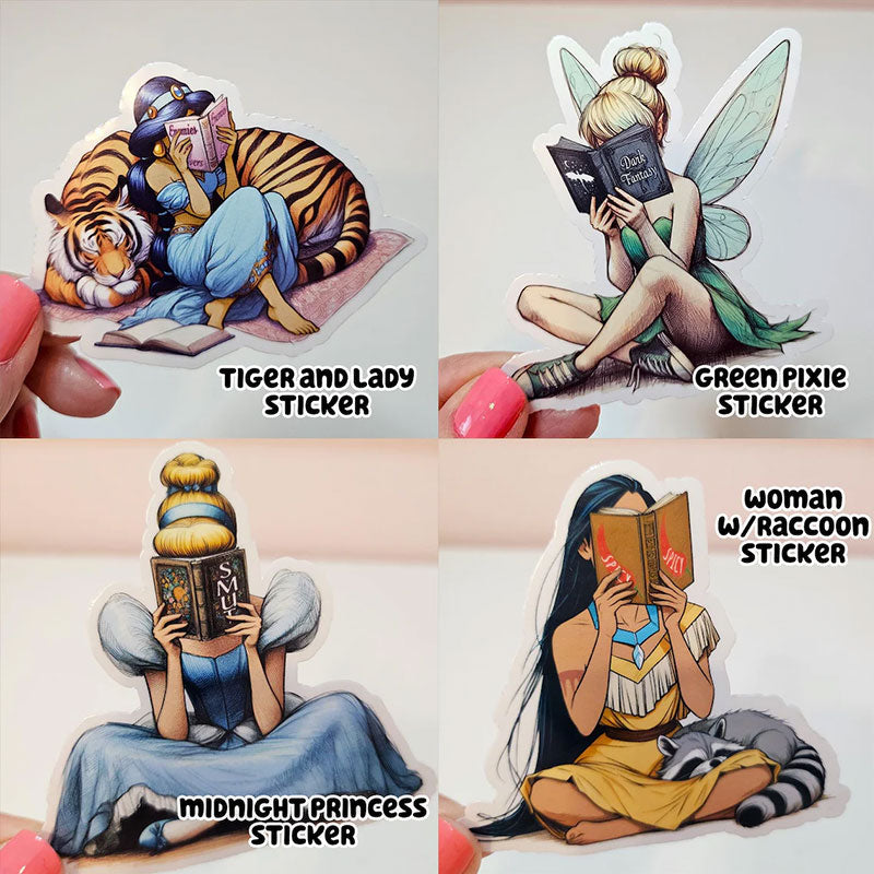 Princess Book Reading Sticker