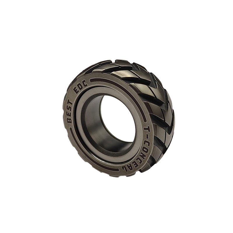 Dual Function Stainless Steel Motorcycle Tire Fidget Ring