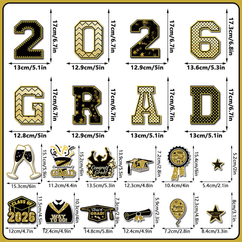 2026 Graduation Magnetic Car Decal Set