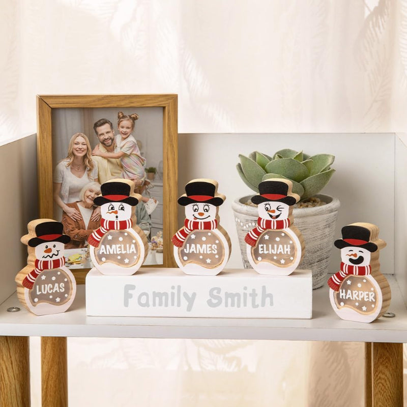 Personalized Snowman Wooden Decoration