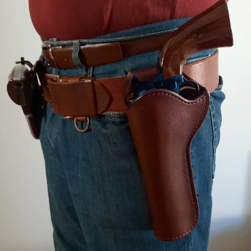 Retro Leather Holster Waist Bag with Belt Loop