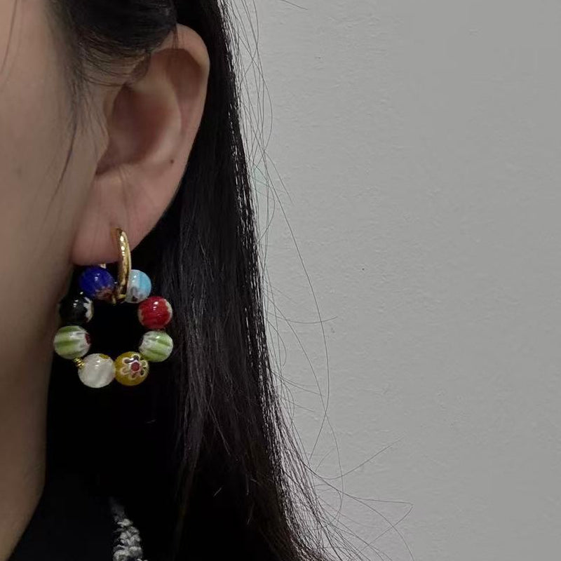 Bohemian Colorful Lucite Beads Earrings