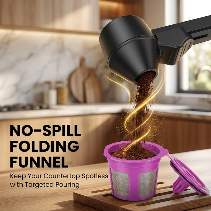 3-in-1 Coffee Measuring Spoon with Funnel & Leveler