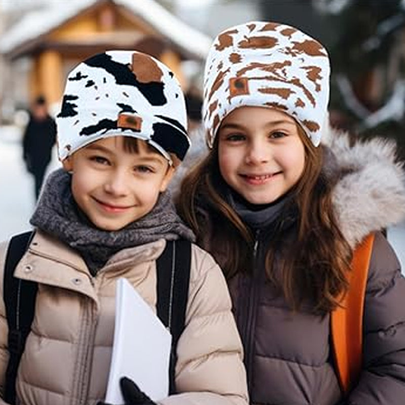 Cow pattern beanie