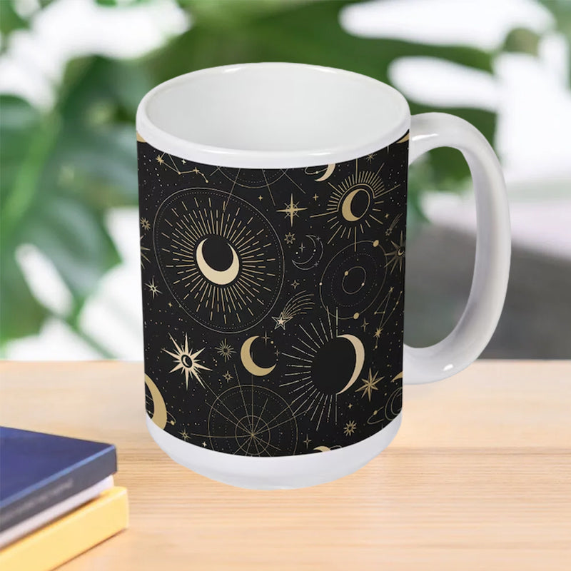 Star and Moon Print Mug