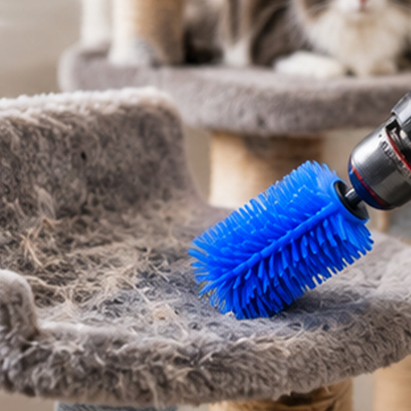 Silicone Pet Hair Drill Brush Set