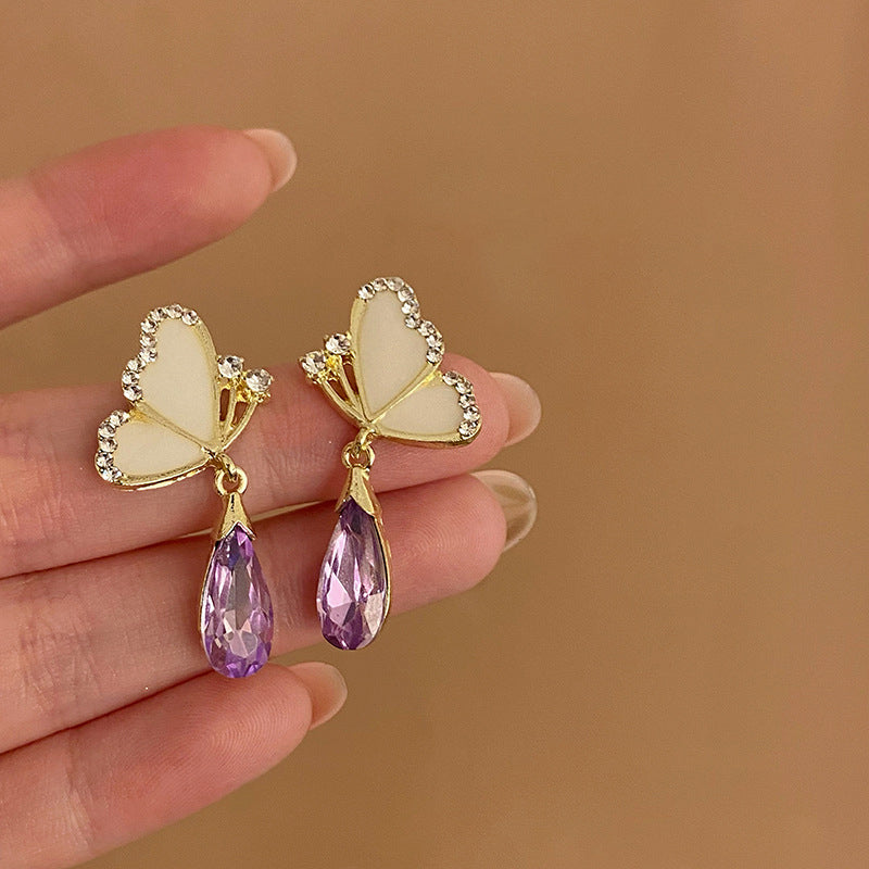 Purple Butterfly Earrings