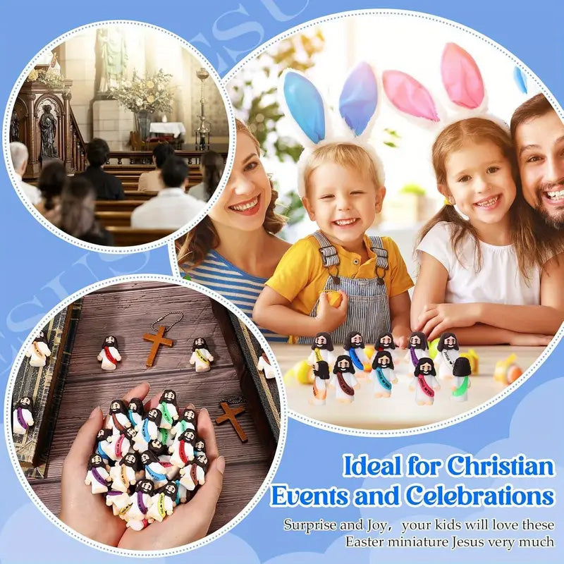 Easter Eggs with Jesus Figurine