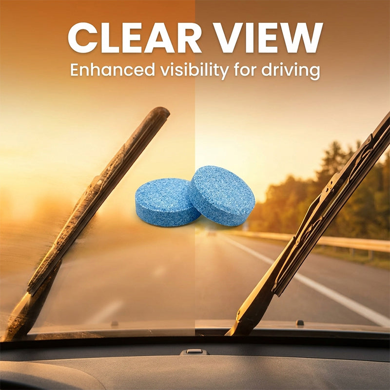 Windshield wiper effervescent tablets