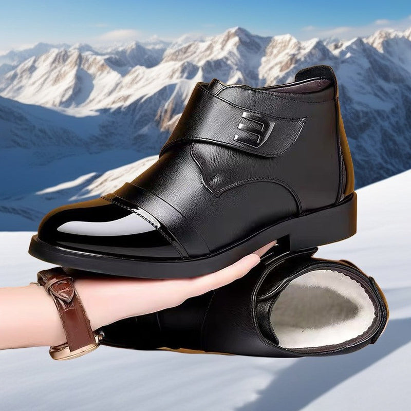 Men's Winter Leather Shoes Plush Warm Comfortable