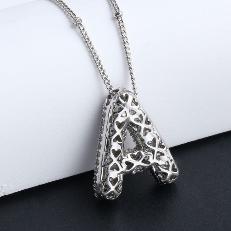 Alphabet Diamond Pendant Necklace