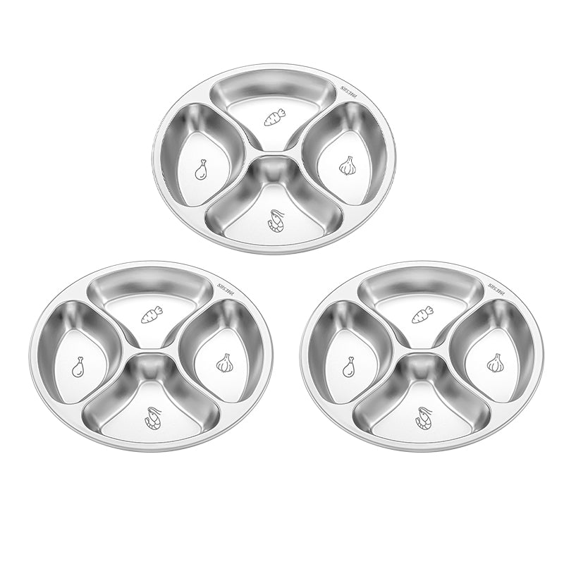4 Compartment Stainless Steel Divided Plate