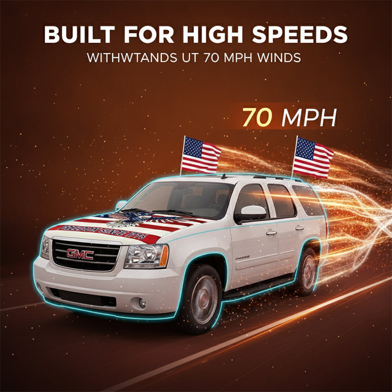 American Patriot Car Flag & Hood Cover Set