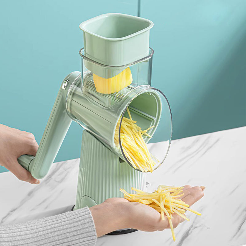 Hand-cranked vegetable cutter