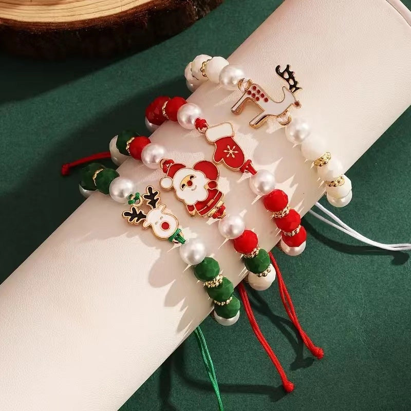 4Pcs Christmas Santa Claus Elk Colorful Bracelet