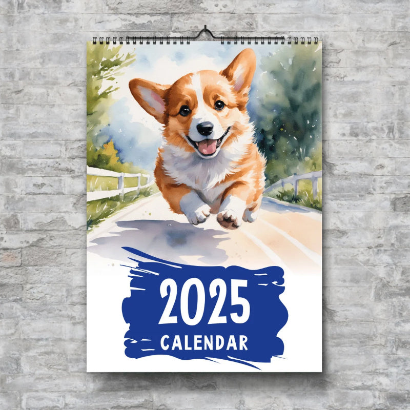 2025 Corgi Monthly Square Wall Calendar