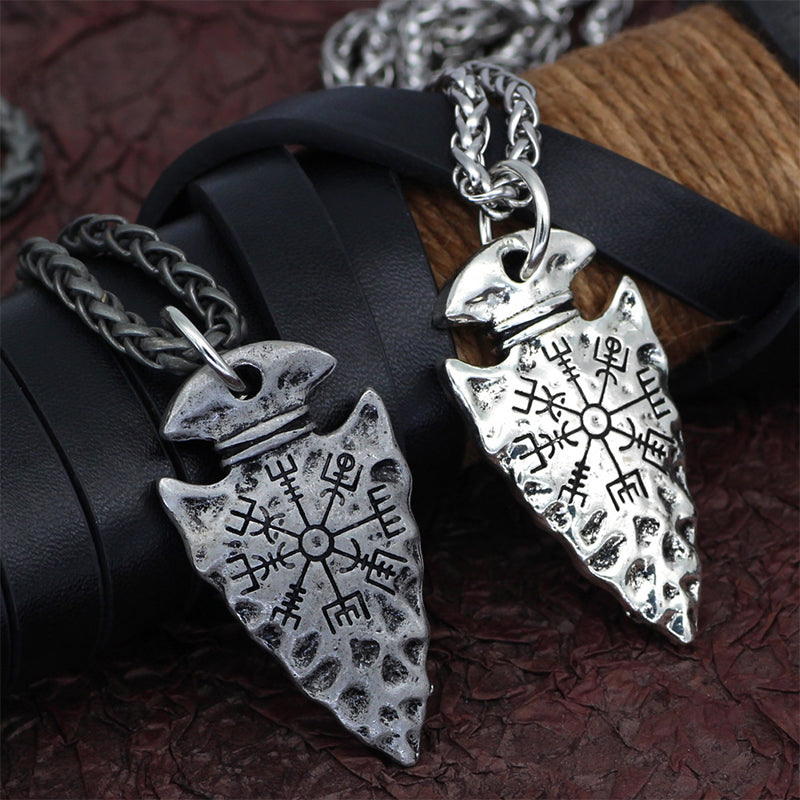 Odin's Spear Necklace with Vegvisir Symbol