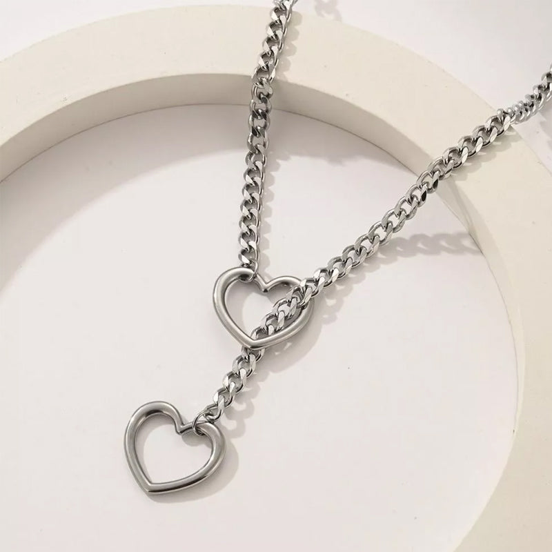 Heart Pendant Slip Chain Necklace