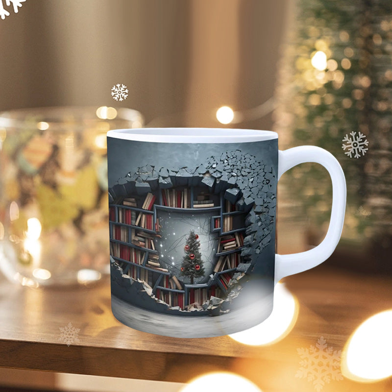 3D Bookshelf Coffee Mug