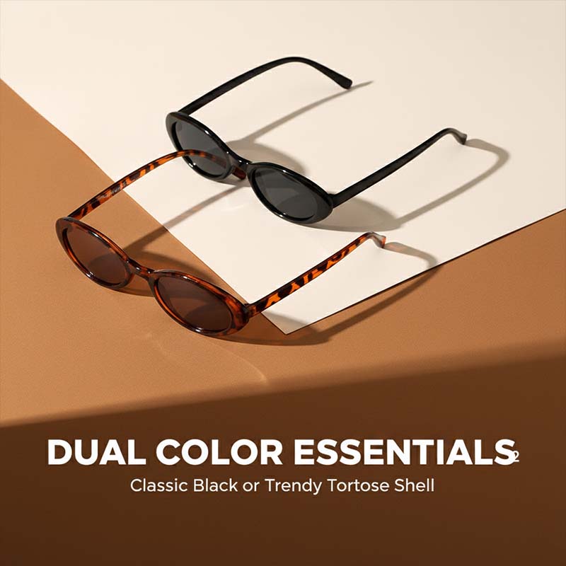 Small frame oval sunglasses