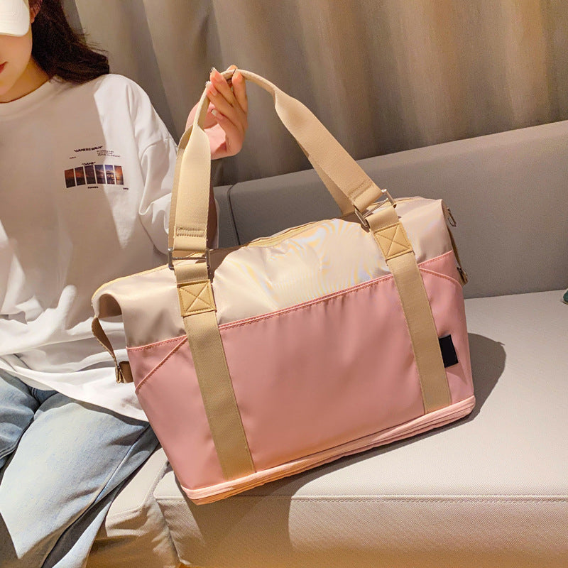 Contrasting Color Large Capacity Travel Bag