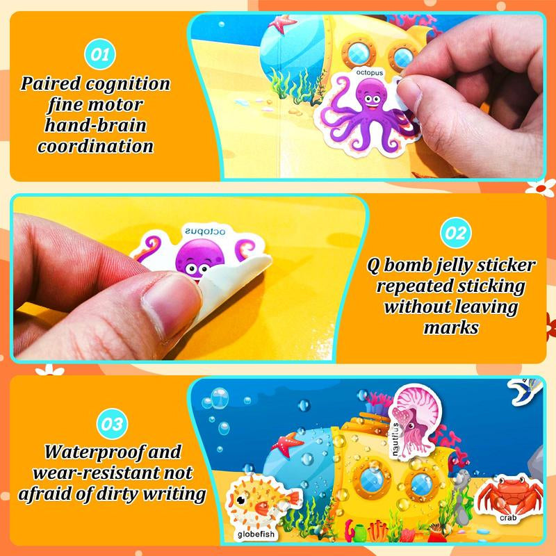 Toddler Waterproof Dinosaur Sticker Book