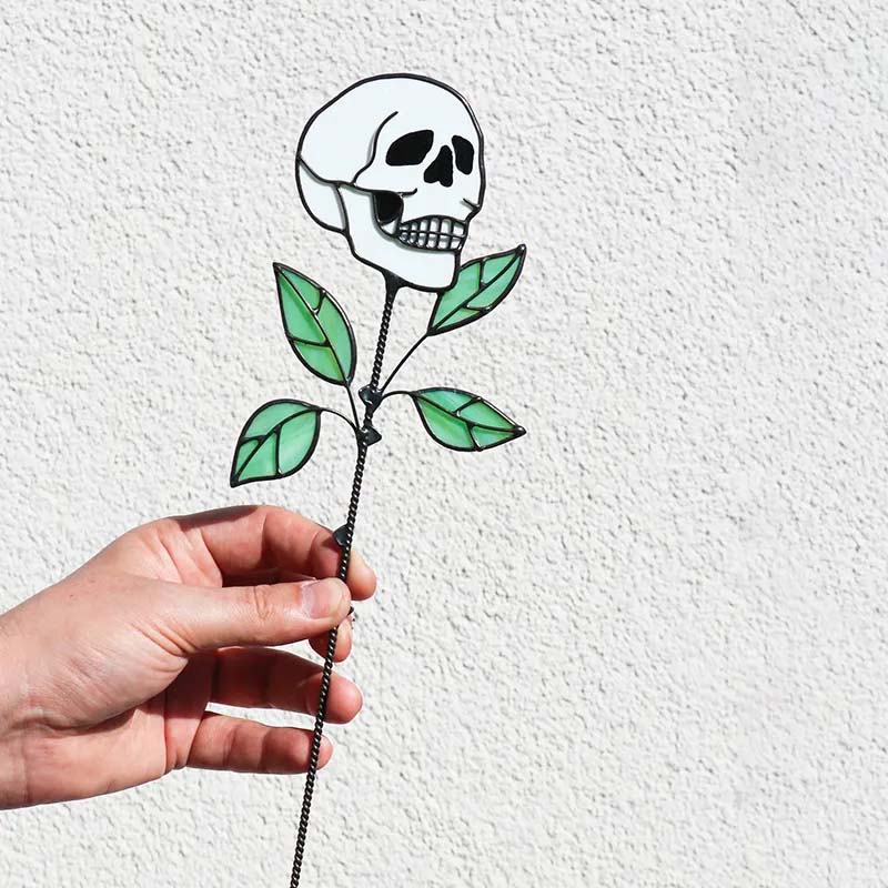 💥Early Halloween 💀Skull Stained glass Plant💐