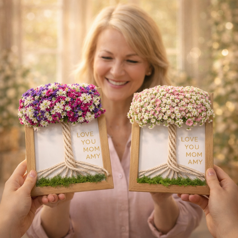 Personalized Mother's Day Dried Flower Tree Frame