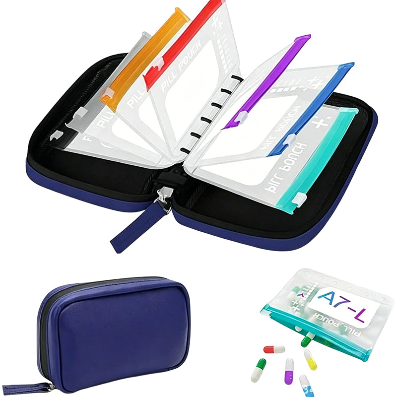 Premium Waterproof PU Travel Pill Organizer Set