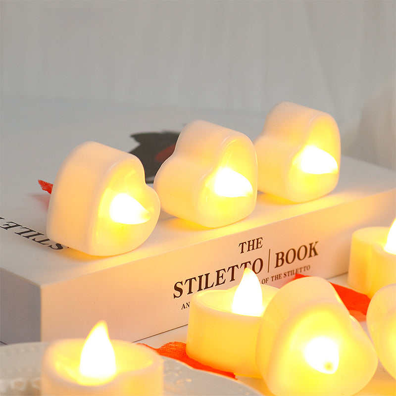 24pcs LED Heart-shaped Electronic Candle Light