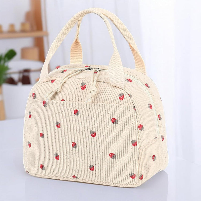 Corduroy Printed Tote Lunch Bag