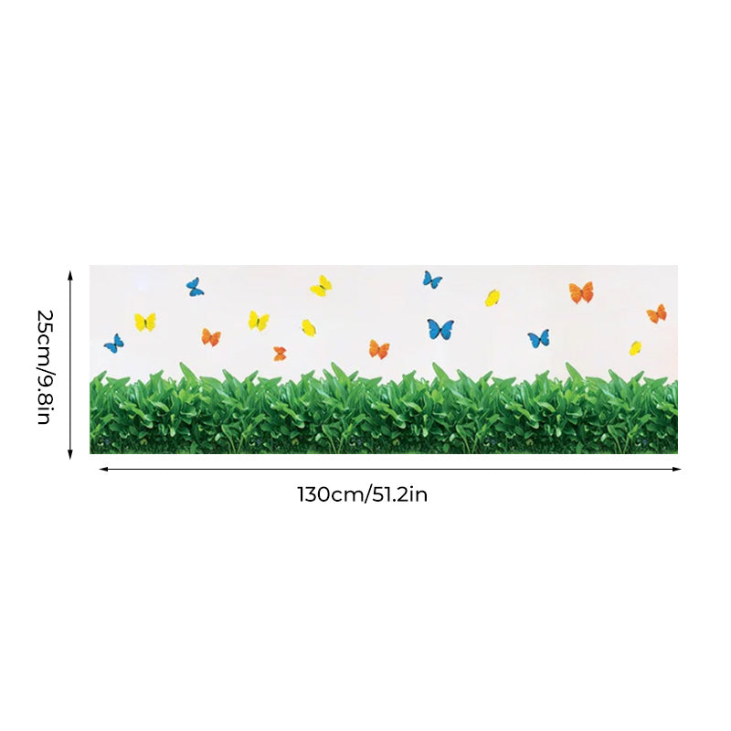 Nature 3D Flowers Green Grass Wall Decoration