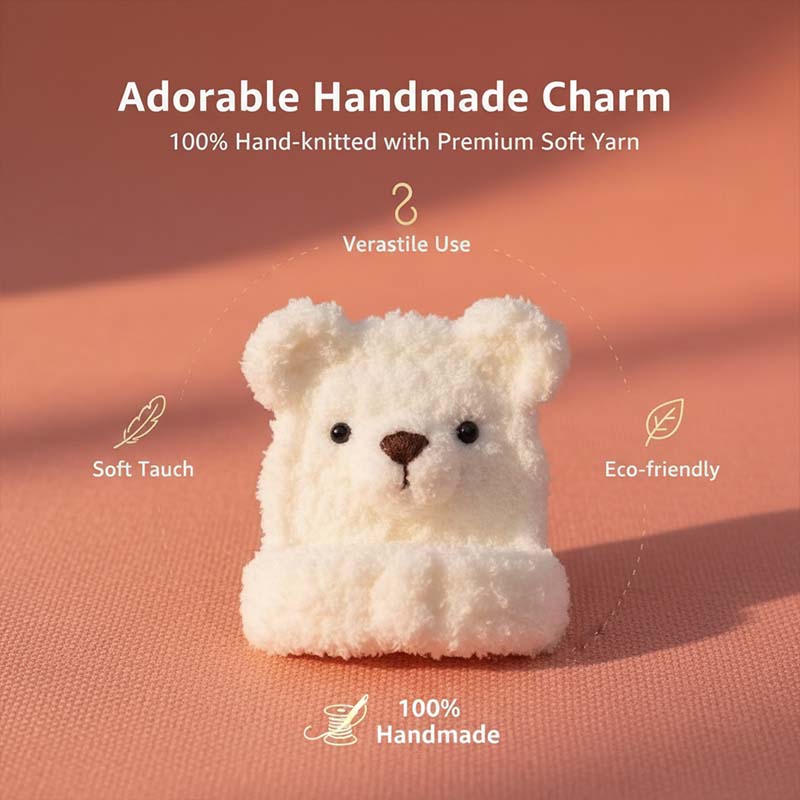 Wool crochet cute headphone bag pendant