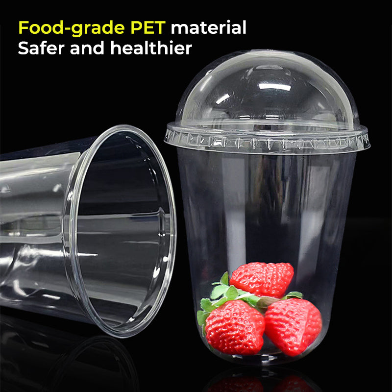 Clear Plastic Cups with Flat Lids
