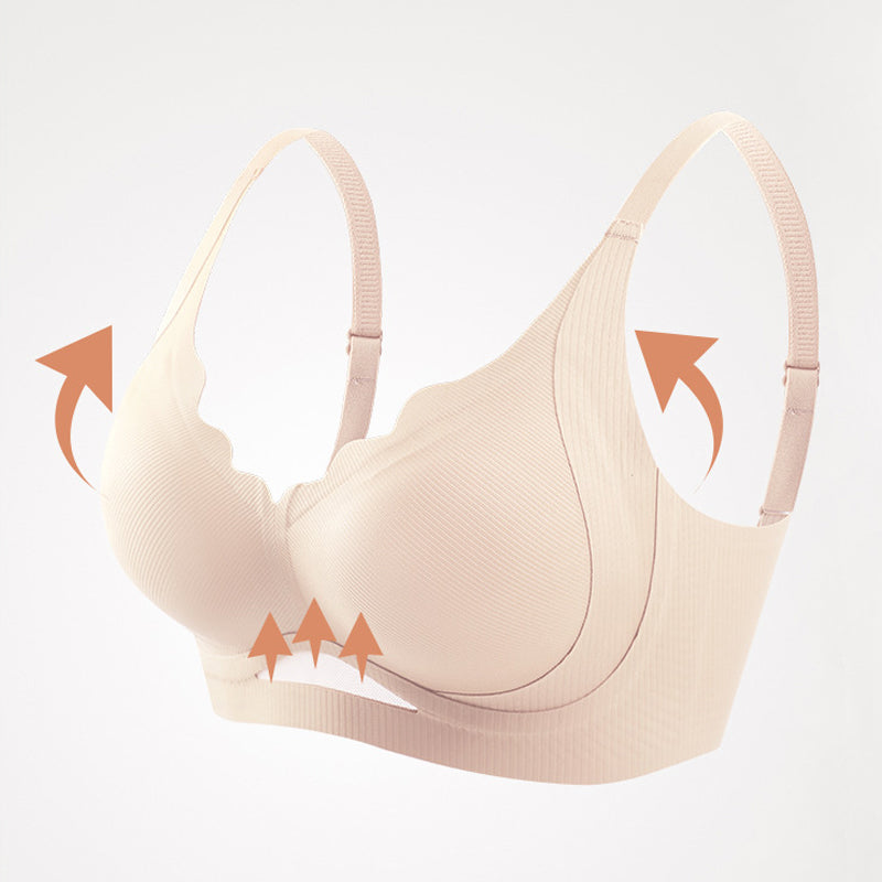 Womens Wireless Bras Scalloped Push Up Bralettes