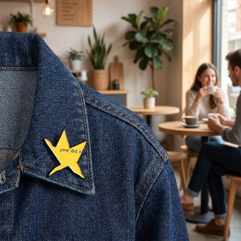 Funny Star Zinc Alloy Cartoon Badge Brooch