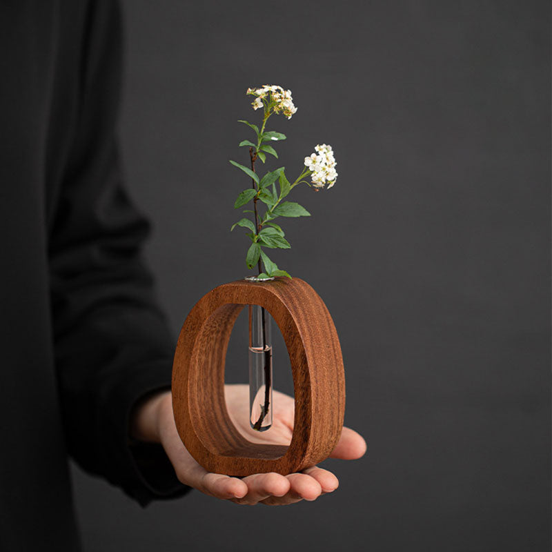 ✨Solid Wood Glass Vase