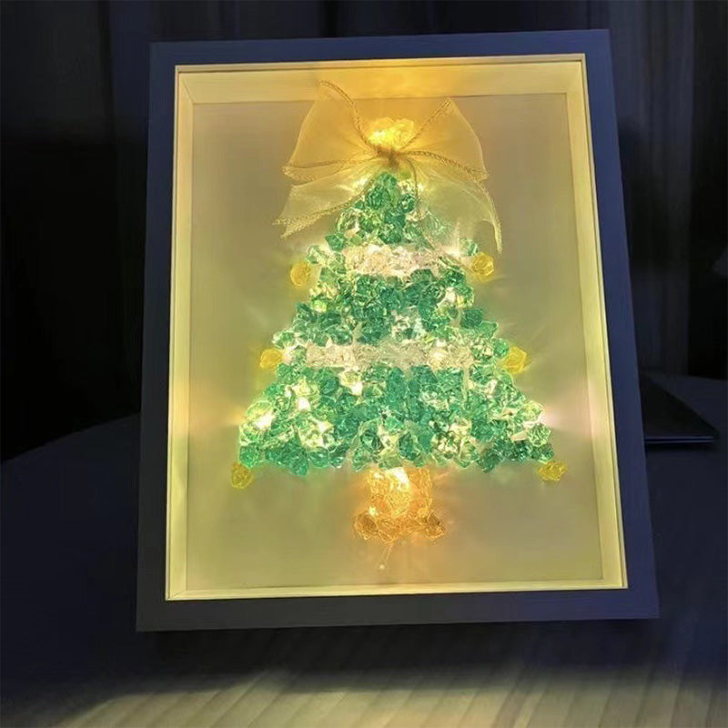 DIY Christmas tree crystal photo frame