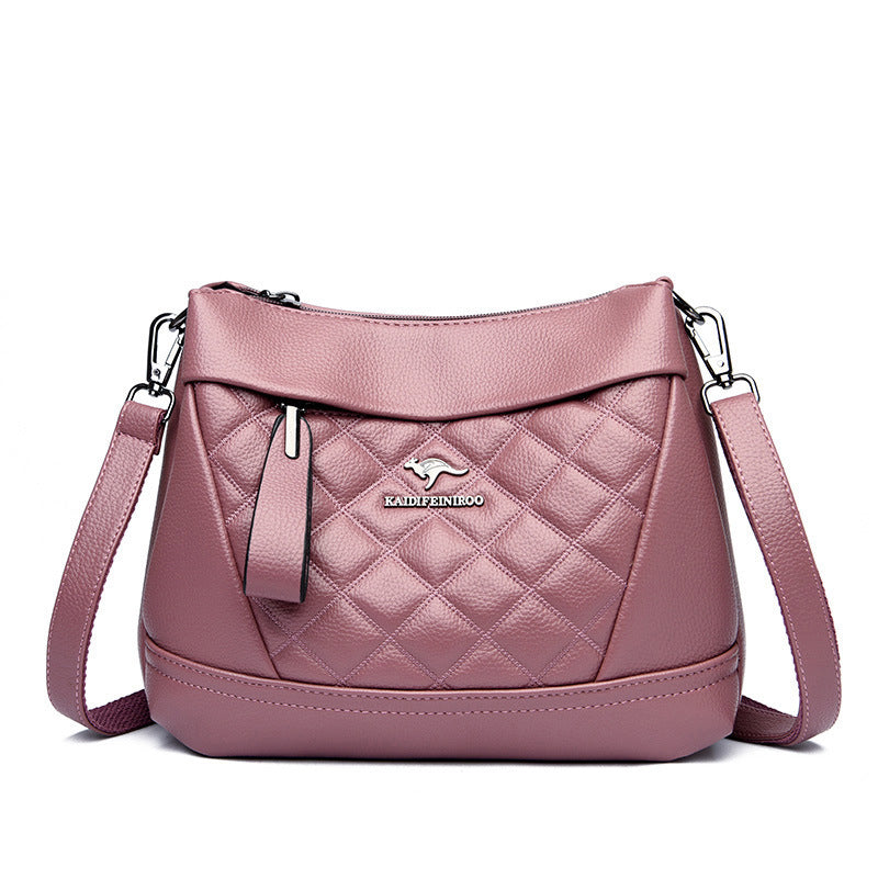 Rhomboid Pebbled Leather Bag