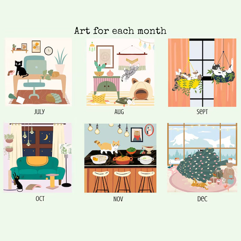 Oh My Cat Mischievous Cats 2025 Wall Calendar