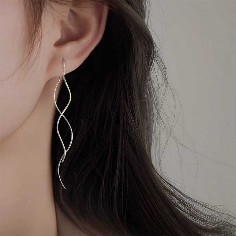 Double Wave Threader Earrings