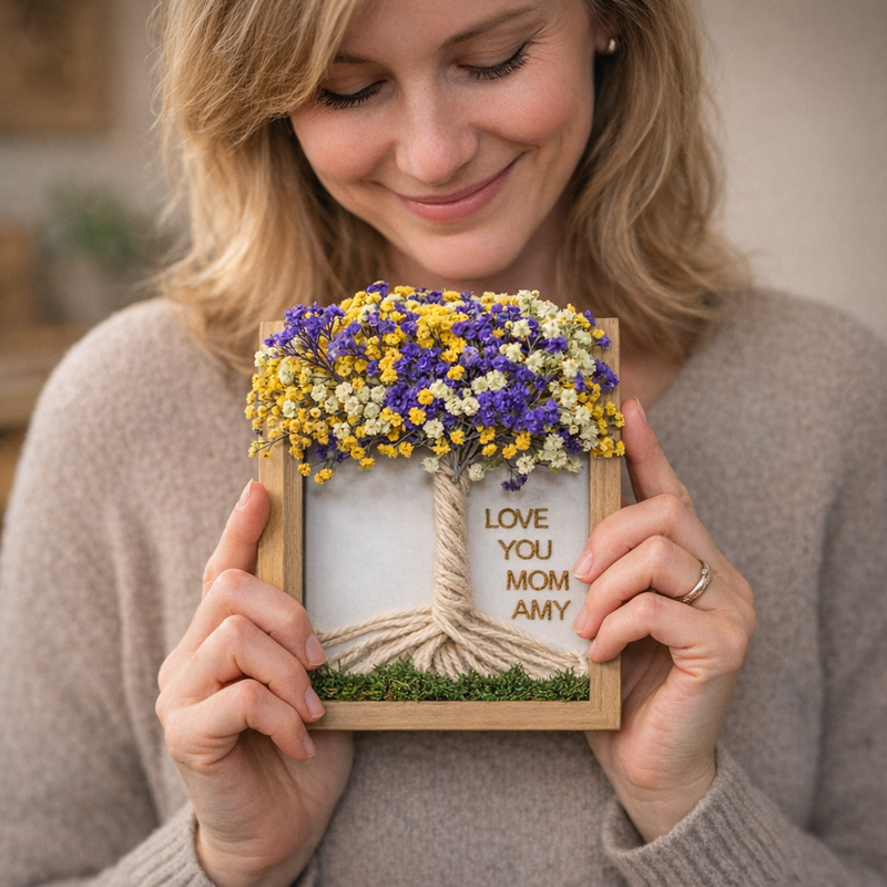 Personalized Mother's Day Dried Flower Tree Frame