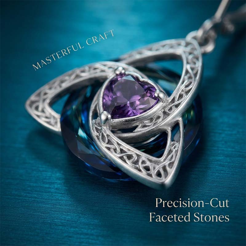 Elegant Celtic Knot Birthstone Drop Earrings