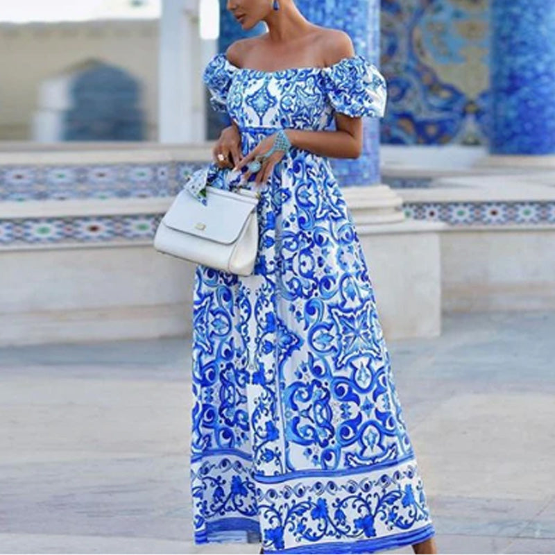 Off Neck Bohemian Dress