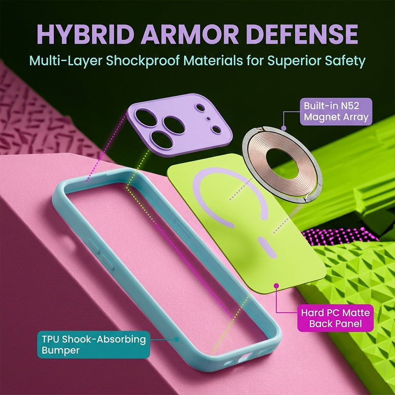 Dopamine Color Block Magnetic Phone Case