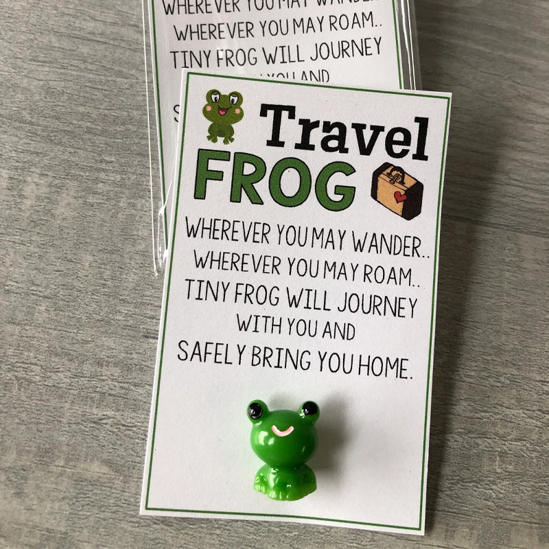 TRAVEL FROG mini adorable froggy Greeting Cards